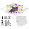 British Shorthair Cat Floral Print Face Mask
