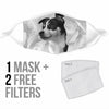 Lovely Rat Terrier On White Print Face Mask