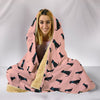 Labrador Dog Pink Pattern Print Hooded Blanket