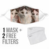 Lovely Siberian Cat Print Face Mask