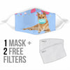 Cute Finnish Spitz Print Face Mask