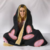 Pink Paws Print Hooded Blanket