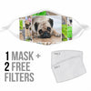 Pug Dog Print Face Mask