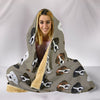 Boxer Dog Pattern Print Hooded Blanket