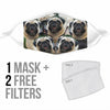 Lovey Pug In Lots Print Face Mask