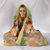 Shetland Sheepdog Art Print Hooded Blanket