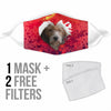 Petit Basset Griffon Vendeen On Heart Print Face Mask