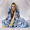 Snowy Lion Print Hooded Blanket