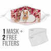 Norwich Terrier Floral Print Face Mask