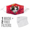 Japanese Bobtail On Heart Print Face Mask