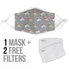 Cute Basset Hound Patterns Print Face Mask