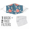 Koi Fish Patterns Blue Print Face Mask