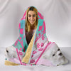 Cute Maltese Pink Floral Print Hooded Blanket