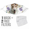 Wire Hair Fox Terrier Floral Print Face Mask