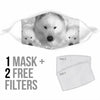 Cute Samoyed Print Face Mask