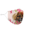 Cute Tibetan Spaniel Floral Print Face Mask