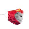 Persian Cat On Heart Print Face Mask- Limited Edition