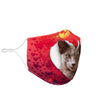 Russian Blue Cat On Heart Print Face Mask