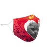 Scottish Fold On Heart Print Face Mask