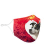 Rat Terrier Print Face Mask On Heart Print Face Mask