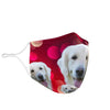 Golden Retriever On Red Print Face Mask