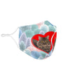 Maine Coon Cat Heart Print Face Mask